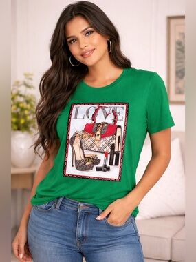 Green Graphic Short Sleeve Tee
